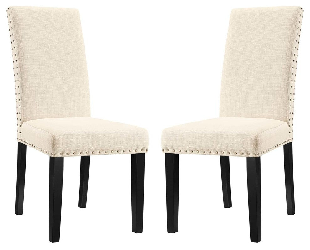 Beige Parcel Dining Side Chair Fabric Set of 2
