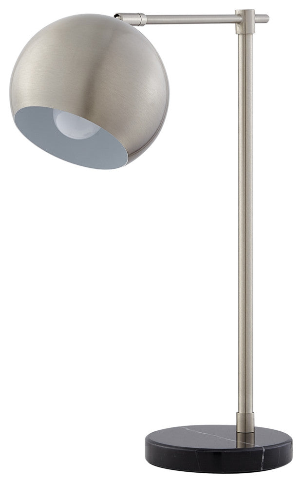 Inspired Home Emmalin Table Lamp, Marble Stone Base, Stainless Steel