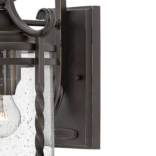 Hinkley Casa Medium Wall Mount Lantern, Olde Black With Clear Seedy Glass