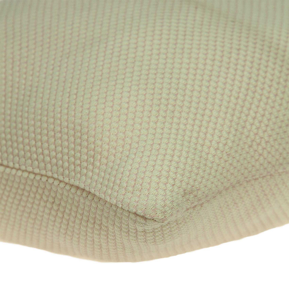 HomeRoots Casual Square Sweater Knit Beige Accent Pillow Cover