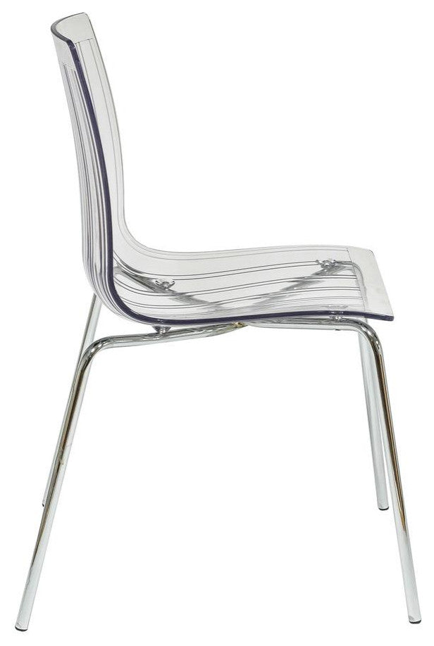 LeisureMod Ralph Dining Chair, Clear