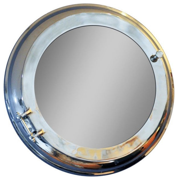 21" Silver Round Aluminum Framed Accent Mirror