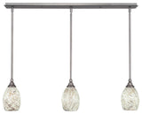 3 Light Mini Pendant, 5" Natural Fusion Glass