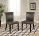 Century Gray Leather Dining Chairs, Set of 2