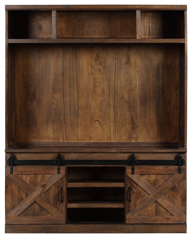 Dawson Rustic Brown Entertainment Center - Brown