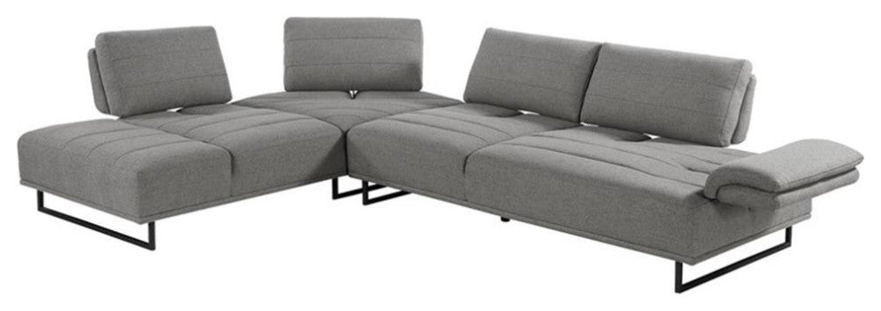 Pemberly Row 2-Piece Fabric Sectional with Adjustable Back in Taupe