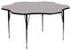 60" Flower Gray Thermal Laminate Activity Table-Adjustable Legs