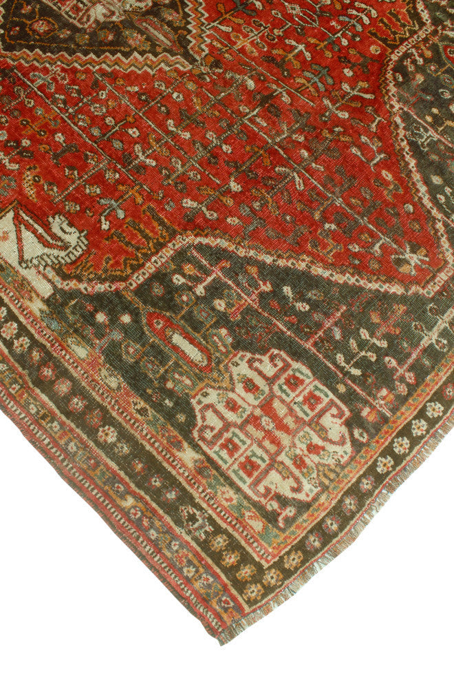 Fine Vintage Distressed Beverley Red/Charcoal Rug, 5'0x7'5