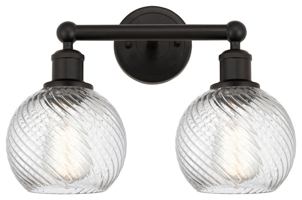 Innovations 616-2W-OB-G1214-6 2 Light Bath Vanity Light, Oil Rubbed Bronze