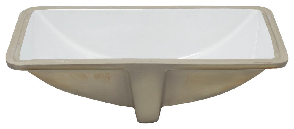 NP-U213907 ExtraWide Rectangle Undermount Porcelain Sink, Overflow Drain Options, Matte Black