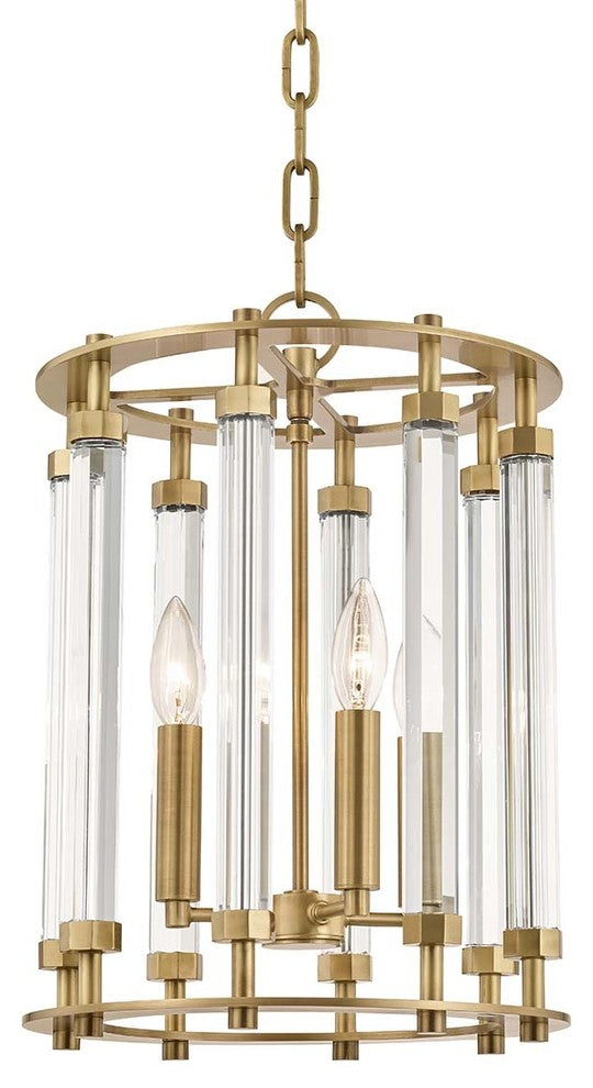 Haddon 4-Light Pendant, Aged Brass