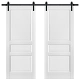 Double Barn Doors 48x80 & 13FT Hardware|Lucia 31 Matte White|Panel Wooden Solid