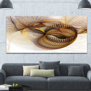 Abstract Brown Spiral Texture, Oversized Abstract Canvas Art Print, 60x28