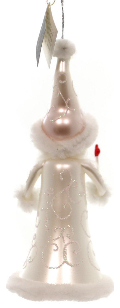 De Carlini Santa With Candle Mouth Blown Glass Christmas Ornament Italy Bn442
