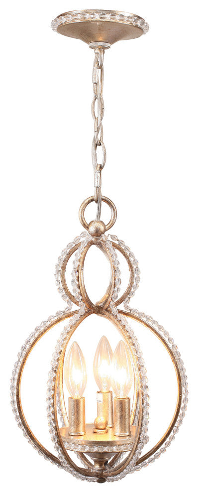 Crystorama Lighting Group 6760 Garland 3 Light 10"W Crystal Mini - Distressed