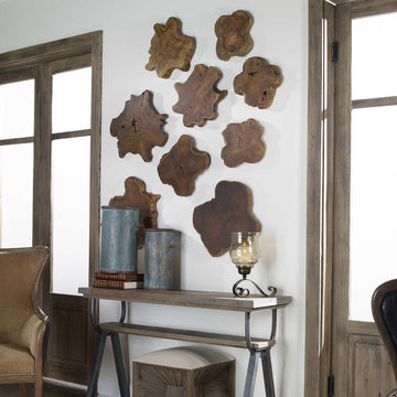 Uttermost Kalani Teak Wall Art, Set of 3