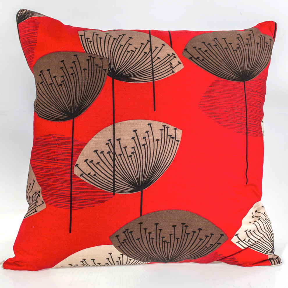 Designer Decorative Pillow Cover, Red, 24"x24"