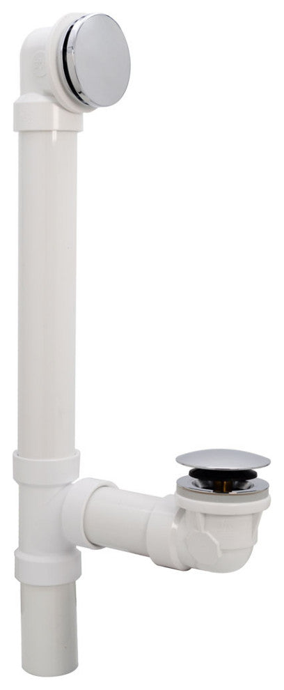 Illusionary Overflow 12" & 4" Sch. 40 PVC Bath Waste and Overflow Tip-Toe, Polished Chrome