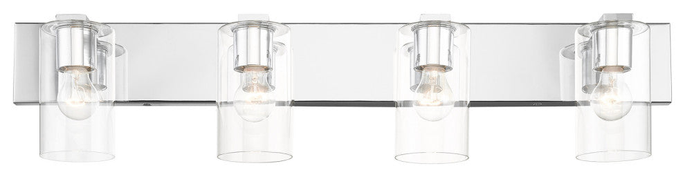 Livex Lighting Zurich 4 Light Polished Chrome Large Vanity Sconce