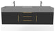 CastelloUSA Amazon 60" Wall Mounted Vanity Set, Black, Gray Top, Gold Handles