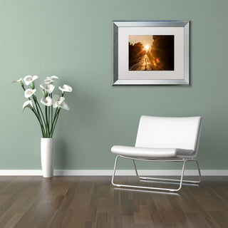 Jason Shaffer 'Sun Soaked Road', Silver Frame, White Mat, 20x16