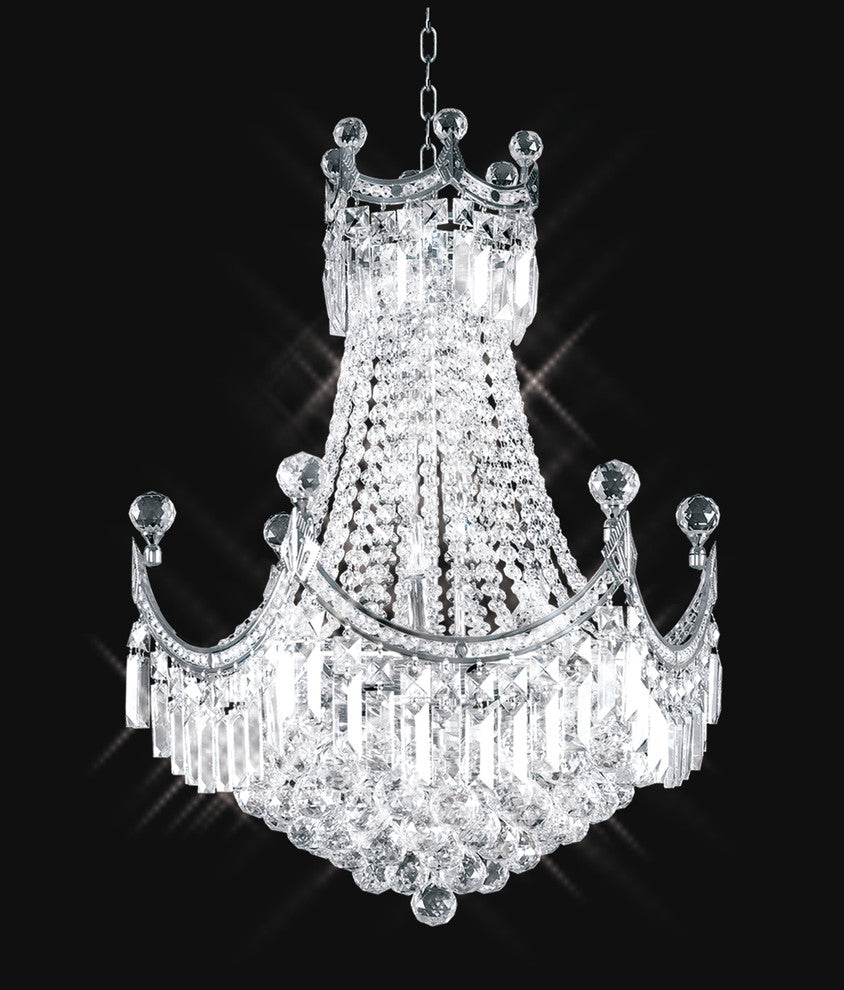 Artistry Lighting Corona Collection Hanging Crystal Chandelier 20x28, Chrome