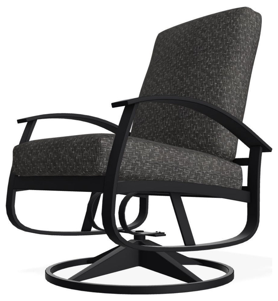 Belle Isle Cushion Outdoor Swivel Rocker, Hither Char/Black