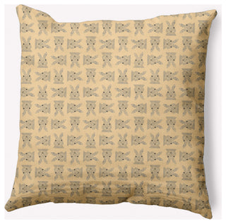 Criss Cross Bunnies Easter Decorative Throw Pillow, Corn Yellow, 18x18"