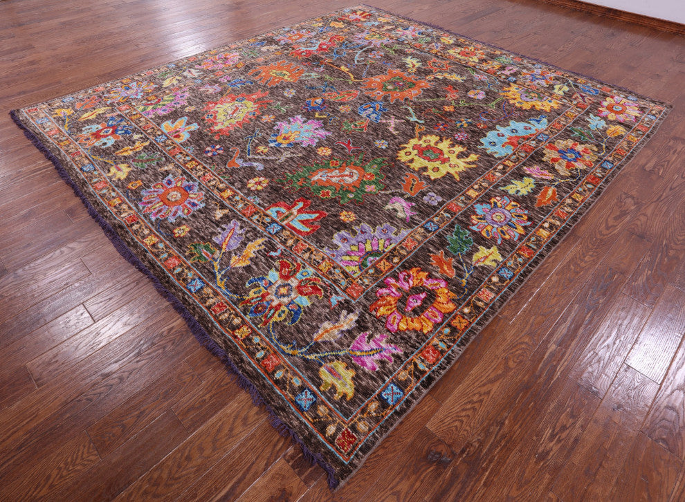 10' Square Turkish Oushak Handmade Wool Rug - Q16115