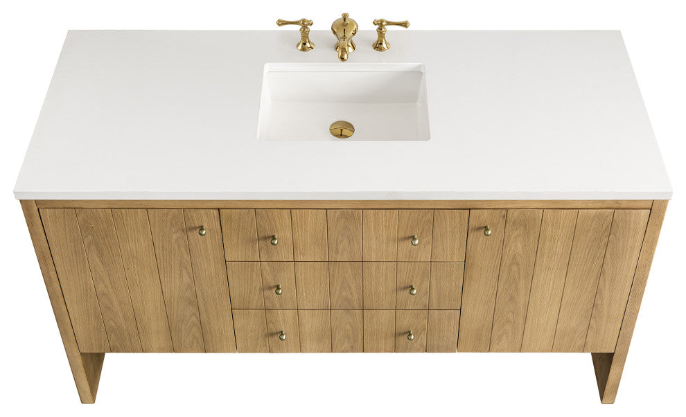 Hudson 60" Single Vanity, Light Natural Oak
