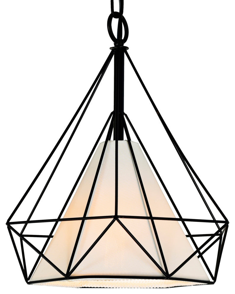 Diamond 1 Light Down Pendant With Black Finish