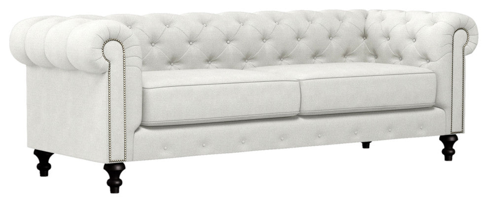 Nativa Interiors London 90" Sofa, Off White, Classic Depth