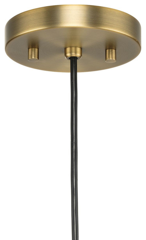 Garris Collection One-Light Vintage Brass Etched Opal Glass Mini-Pendant, Vintage Brass