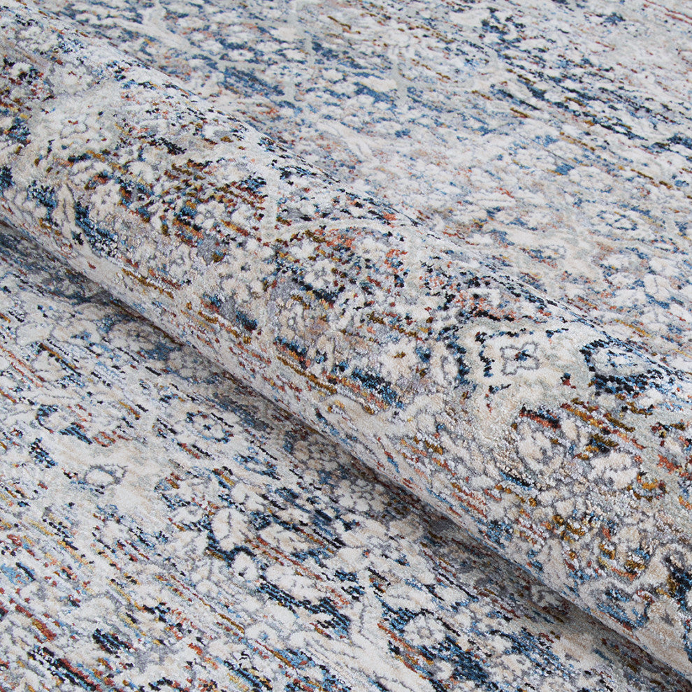 Couristan Luxor Ludvig Antique Beige/Ocean Area Rug, 3'9"x5'4"