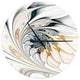 White Stained Glass Floral Art Oversized Modern Metal Clock, 23x23