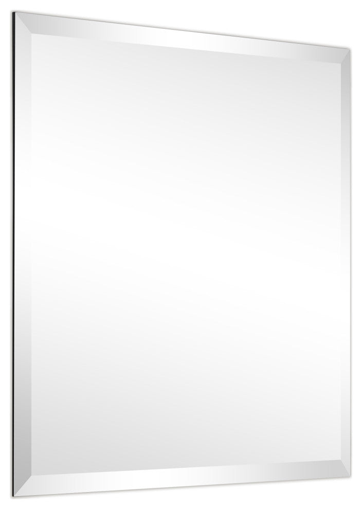 Frameless Beveled Prism Square Wall Mirror, 1" Beveled Edge, 24"x24"