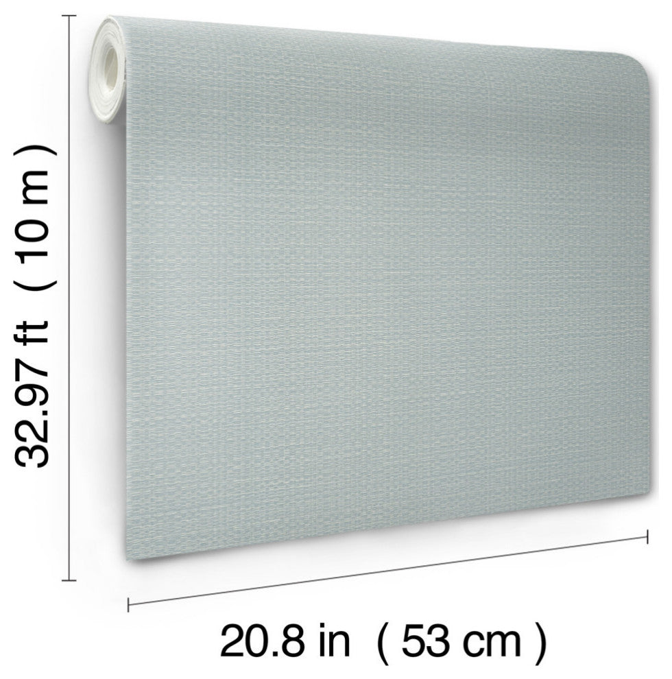 Bali Basketweave Wallpaper, Smoke Blue