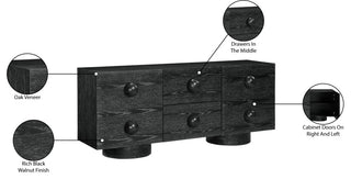 Bubble Wood Sideboard/Buffet, Black