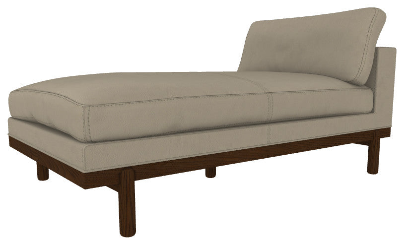Cantor Leather Chaise, Finish: Pumpernickel, Leather: Cream