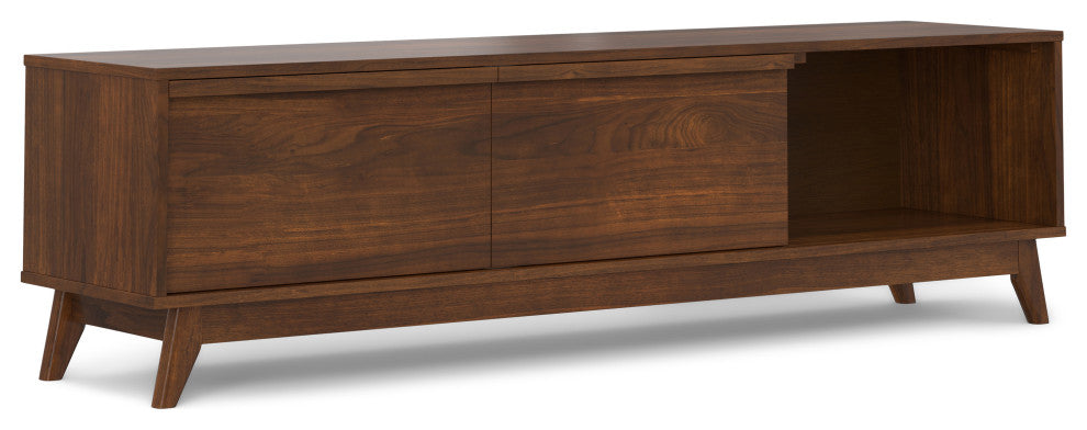 Lennon 72" Low TV Stand, Walnut Veneer