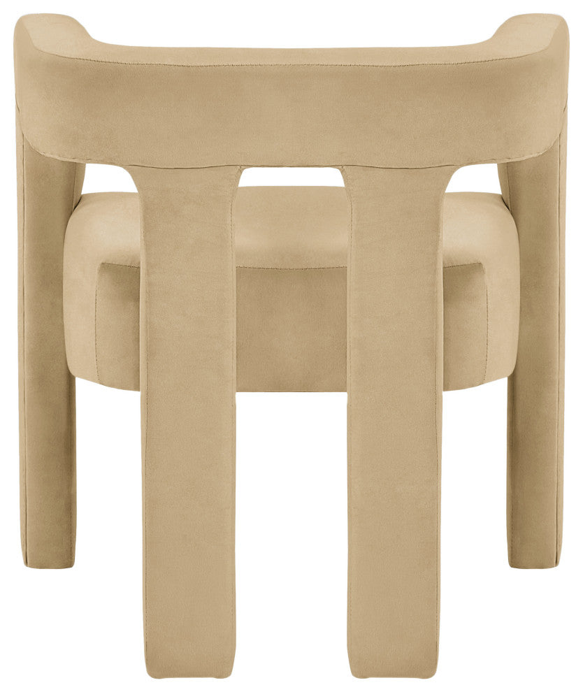 Athena Velvet Upholstered Dining Chair, Camel