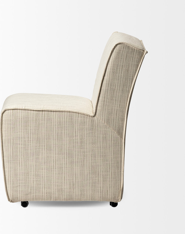 Damon Fully Upholstered Dining Chair, Set of 2, Cream