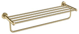 Elie Bathroom Shelf With Towel Bar, Brushed Gold