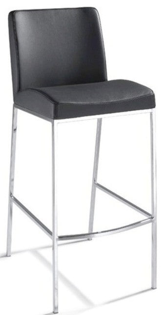 Santos Leather Barstool, Black