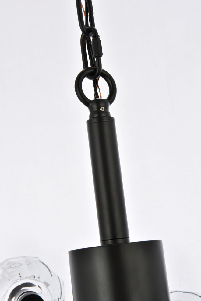 8 Light Pendant, Black