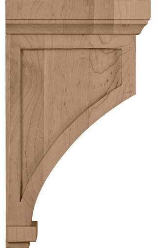 7"W x 7 1/2"D x 13"H Fluted Corbel, Red Oak