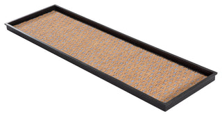 46.5"x14"x1.5" Natural/Recycled Rubber Boot Tray Tan/Blue Coir Insert
