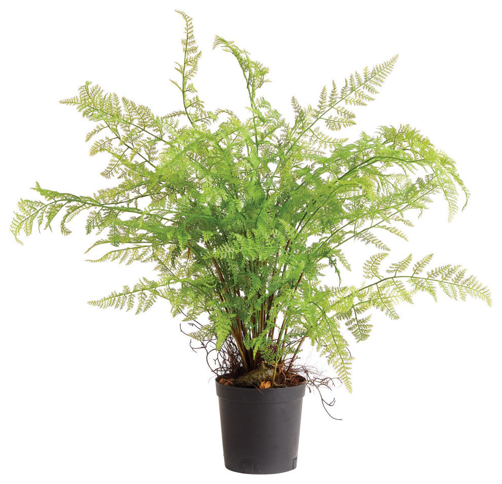 Luxe Soft Fern Faux Floral Artificial Plant Large 36 in Drop In Leaves Designer
