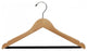 Extra Long Natural Finish Wooden Suit Hanger With Non-slip Bar, Box of 25