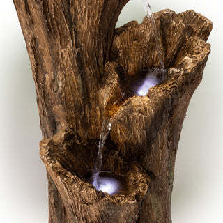 Alpine 3 Log Tiered Fountain w/ LED Lights, 39"